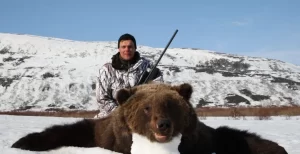 Four vacancies for May 10-24, 2025 hunt. Remote locations requires snowmobiles to be flown in by helicopter, making this hunt more expensive than our fall hunt. $12,000.